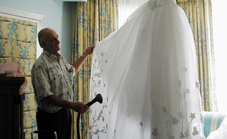 Steaming Wedding Dress