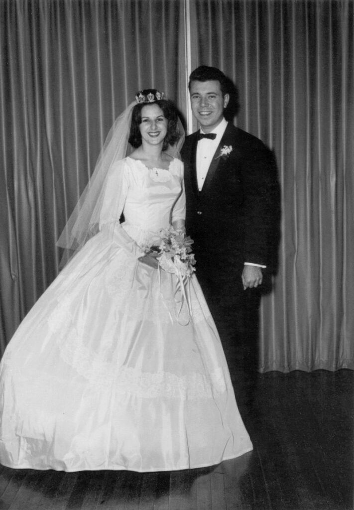 1960s bride and groom