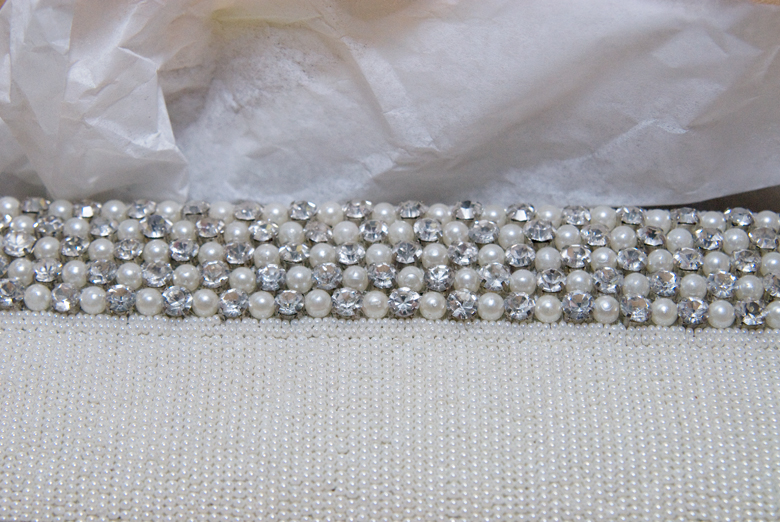 pearl and rhinestone bridal clutch